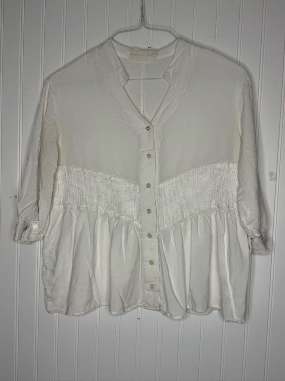 A. Niemeyer Lagenlook Oversize Boxy Button Front Top Size 2